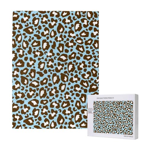 Blauer und brauner Leoparden-Tierdruck,500 Teile Holzpuzzle Familienspiel Puzzles für Erwachsene und Jugendliche Blauer und brauner Leoparden-Tierdruck,500 Teile Holzpuzzle Familienspiel Puzzles für Erwachsene und Jugendliche von YWSOTRE
