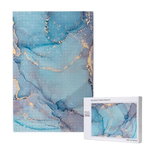Blaugold Marmor Textur Ozean Kunst,1000 Teile Holzpuzzle Familienspiel Puzzle für Erwachsene und Jugendliche Blaugold Marmor Textur Ozean Kunst,1000 Teile Holzpuzzle Familienspiel Puzzle für Erwachsene und Jugendliche von YWSOTRE