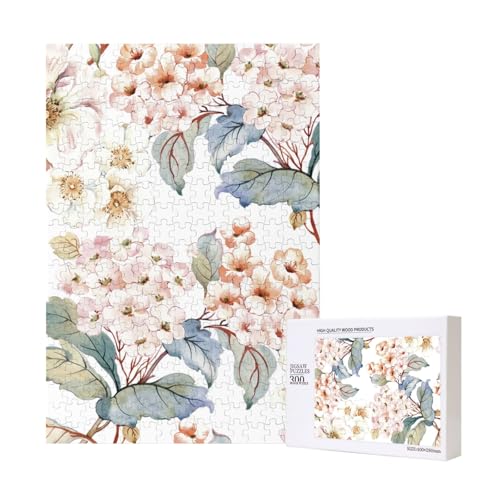 Blume Aquarell Pastell Botanisch Rosa,300 Teile Holzpuzzle Familienspiel Puzzle für Erwachsene und Jugendliche Blume Aquarell Pastell Botanisch Rosa,300 Teile Holzpuzzle Familienspiel Puzzle für Erwachsene und Jugendliche von YWSOTRE