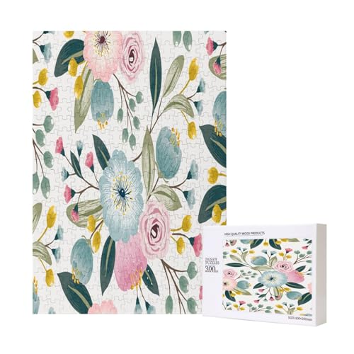 Blumen Frühlingsblumen Schöne Blaue Rosa Rose Grüne Blätter Süße Farben,300 Teile Holzpuzzle Familienspiel Puzzle für Erwachsene und Jugendliche Blumen Frühlingsblumen Schöne Blaue Rosa Rose Grüne Blätter Süße Farben,300 Teile Holzpuzzle Familienspiel Puzzle für Erwachsene und Jugendliche von YWSOTRE