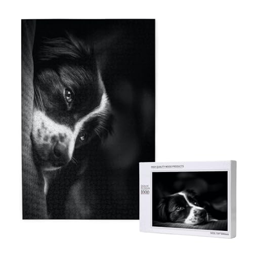 Border Collie Welpe,1000 Teile Holzpuzzle Familienspiel Puzzle für Erwachsene und Jugendliche Border Collie Welpe,1000 Teile Holzpuzzle Familienspiel Puzzle für Erwachsene und Jugendliche von YWSOTRE