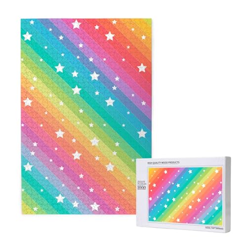 Bunte Linien und lustiger Stern,1000 Teile Holzpuzzle Familienspiel Puzzle für Erwachsene und Jugendliche Bunte Linien und lustiger Stern,1000 Teile Holzpuzzle Familienspiel Puzzle für Erwachsene und Jugendliche von YWSOTRE