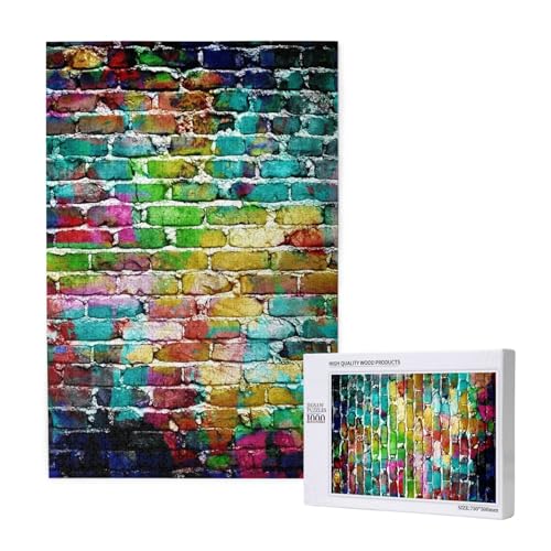 Bunte Ziegelmauer,1000 Teile Holzpuzzle Familienspiel Puzzle für Erwachsene und Jugendliche Bunte Ziegelmauer,1000 Teile Holzpuzzle Familienspiel Puzzle für Erwachsene und Jugendliche von YWSOTRE