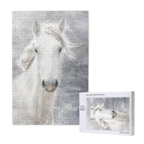 Camargue-Pferd,1000 Teile Holzpuzzle Familienspiel Puzzle für Erwachsene und Jugendliche Camargue-Pferd,1000 Teile Holzpuzzle Familienspiel Puzzle für Erwachsene und Jugendliche von YWSOTRE