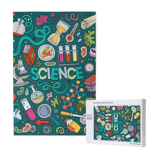 Cartoon-Wissenschaftsthema,1000 Teile Holzpuzzle Familienspiel Puzzle für Erwachsene und Jugendliche Cartoon-Wissenschaftsthema,1000 Teile Holzpuzzle Familienspiel Puzzle für Erwachsene und Jugendliche von YWSOTRE