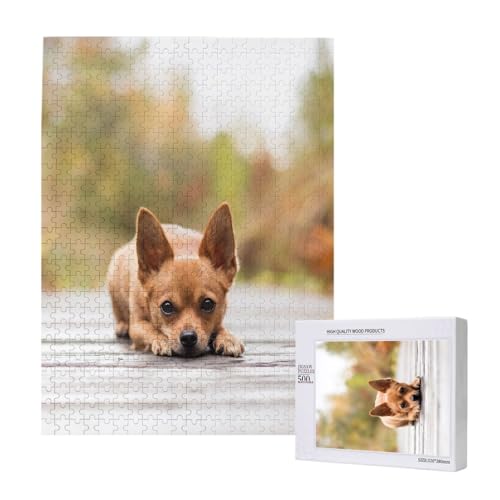 Chihuahua-Hund,500 Teile Holzpuzzle Familienspiel Puzzles für Erwachsene und Jugendliche von YWSOTRE