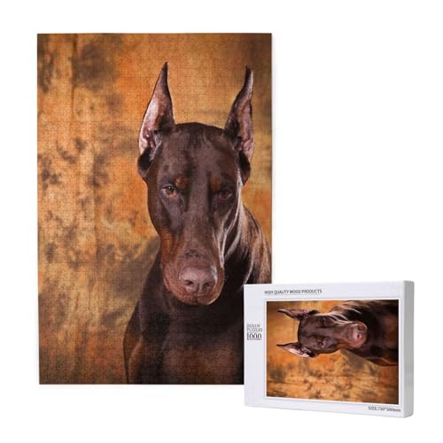 Cooler Dobermann-Pinscher-Hund,1000 Teile Holzpuzzle Familienspiel Puzzle für Erwachsene und Jugendliche Cooler Dobermann-Pinscher-Hund,1000 Teile Holzpuzzle Familienspiel Puzzle für Erwachsene und Jugendliche von YWSOTRE