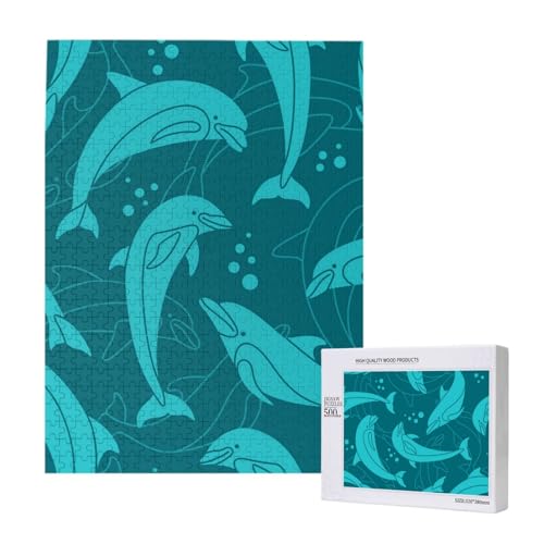 Delfin-Muster,500 Teile Holzpuzzle Familienspiel Puzzles für Erwachsene und Jugendliche Delfin-Muster,500 Teile Holzpuzzle Familienspiel Puzzles für Erwachsene und Jugendliche von YWSOTRE