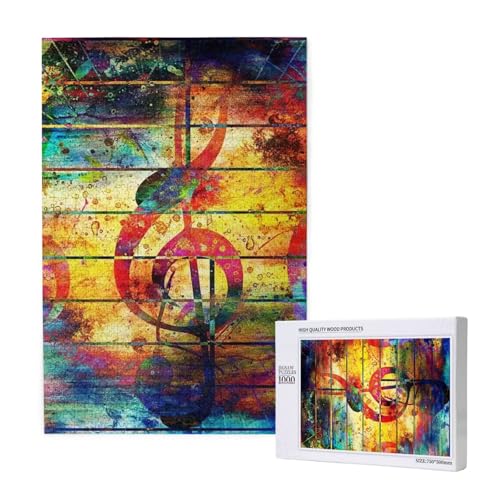 Drucken Musik Note Bunte Holz,1000 Teile Holzpuzzle Familienspiel Puzzle für Erwachsene und Jugendliche Drucken Musik Note Bunte Holz,1000 Teile Holzpuzzle Familienspiel Puzzle für Erwachsene und Jugendliche von YWSOTRE