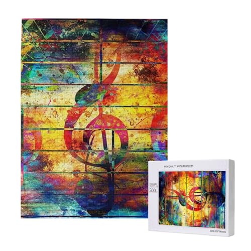 Drucken Musik Note Bunte Holz,500 Teile Holzpuzzle Familienspiel Puzzles für Erwachsene und Jugendliche Drucken Musik Note Bunte Holz,500 Teile Holzpuzzle Familienspiel Puzzles für Erwachsene und Jugendliche von YWSOTRE
