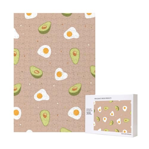 Ei und Avocado,300 Teile Holzpuzzle Familienspiel Puzzle für Erwachsene und Jugendliche von YWSOTRE