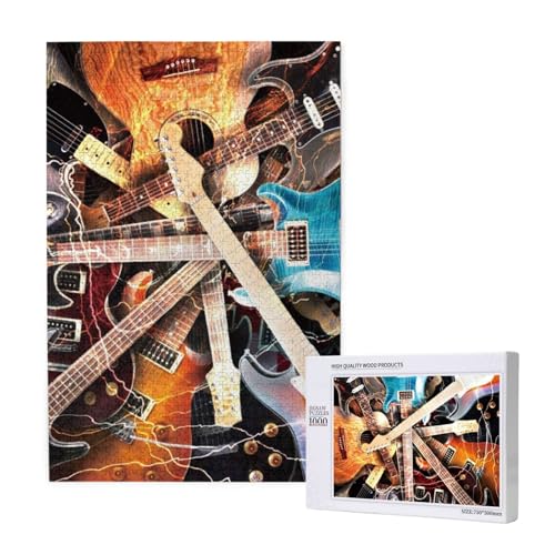 Elektrische Gitarre,1000 Teile Holzpuzzle Familienspiel Puzzle für Erwachsene und Jugendliche von YWSOTRE