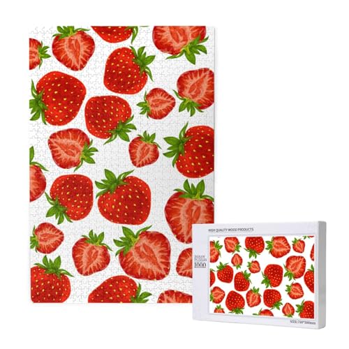 Erdbeerrot,1000 Teile Holzpuzzle Familienspiel Puzzle für Erwachsene und Jugendliche Erdbeerrot,1000 Teile Holzpuzzle Familienspiel Puzzle für Erwachsene und Jugendliche von YWSOTRE