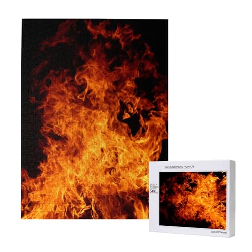 Feuerbrand-Designmuster,500 Teile Holzpuzzle Familienspiel Puzzles für Erwachsene und Jugendliche von YWSOTRE