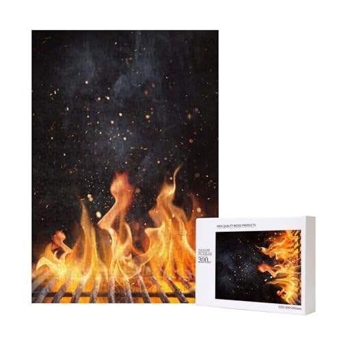 Flammendes Holzkohlegrillmuster,300 Teile Holzpuzzle Familienspiel Puzzle für Erwachsene und Jugendliche Flammendes Holzkohlegrillmuster,300 Teile Holzpuzzle Familienspiel Puzzle für Erwachsene und Jugendliche von YWSOTRE