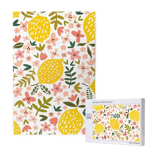 Floral Zitrone Zitronengelb,1000 Teile Holzpuzzle Familienspiel Puzzle für Erwachsene und Jugendliche Floral Zitrone Zitronengelb,1000 Teile Holzpuzzle Familienspiel Puzzle für Erwachsene und Jugendliche von YWSOTRE