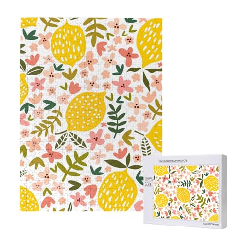 Floral Zitrone Zitronengelb,500 Teile Holzpuzzle Familienspiel Puzzles für Erwachsene und Jugendliche Floral Zitrone Zitronengelb,500 Teile Holzpuzzle Familienspiel Puzzles für Erwachsene und Jugendliche von YWSOTRE