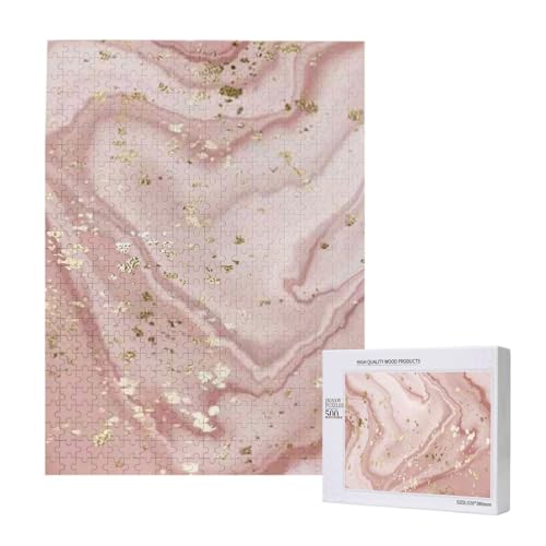 Flüssiger Marmor mit Gold,500 Teile Holzpuzzle Familienspiel Puzzles für Erwachsene und Jugendliche Flüssiger Marmor mit Gold,500 Teile Holzpuzzle Familienspiel Puzzles für Erwachsene und Jugendliche von YWSOTRE