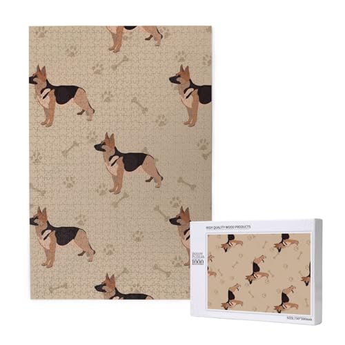 Fußabdrücke eines Deutschen Schäferhundes,1000 Teile Holzpuzzle Familienspiel Puzzle für Erwachsene und Jugendliche Fußabdrücke eines Deutschen Schäferhundes,1000 Teile Holzpuzzle Familienspiel Puzzle für Erwachsene und Jugendliche von YWSOTRE
