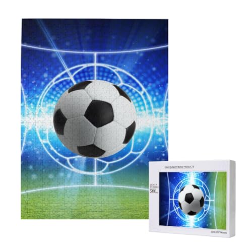 Fußball Ball Glitzer Fußballfeld,500 Teile Holzpuzzle Familienspiel Puzzles für Erwachsene und Jugendliche Fußball Ball Glitzer Fußballfeld,500 Teile Holzpuzzle Familienspiel Puzzles für Erwachsene und Jugendliche von YWSOTRE