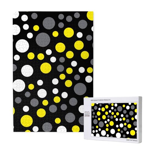 Gelb Weiß Schwarz Polka Dot,1000 Teile Holzpuzzle Familienspiel Puzzle für Erwachsene und Jugendliche Gelb Weiß Schwarz Polka Dot,1000 Teile Holzpuzzle Familienspiel Puzzle für Erwachsene und Jugendliche von YWSOTRE