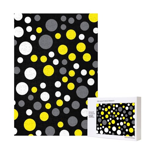 Gelb Weiß Schwarz Polka Dot,300 Teile Holzpuzzle Familienspiel Puzzle für Erwachsene und Jugendliche Gelb Weiß Schwarz Polka Dot,300 Teile Holzpuzzle Familienspiel Puzzle für Erwachsene und Jugendliche von YWSOTRE