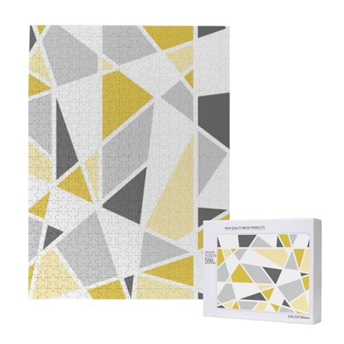 Geometrisches Muster in Gelb und Grau,500 Teile Holzpuzzle Familienspiel Puzzles für Erwachsene und Jugendliche Geometrisches Muster in Gelb und Grau,500 Teile Holzpuzzle Familienspiel Puzzles für Erwachsene und Jugendliche von YWSOTRE