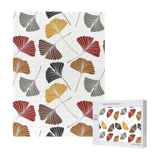 Ginkgoblätter,500 Teile Holzpuzzle Familienspiel Puzzles für Erwachsene und Jugendliche von YWSOTRE