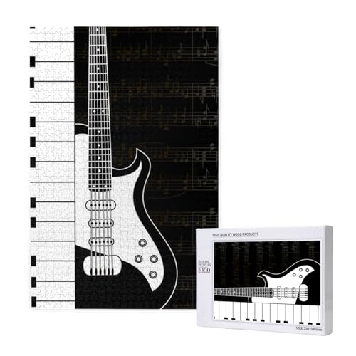 Gitarre und Notensysteme,1000 Teile Holzpuzzle Familienspiel Puzzle für Erwachsene und Jugendliche Gitarre und Notensysteme,1000 Teile Holzpuzzle Familienspiel Puzzle für Erwachsene und Jugendliche von YWSOTRE