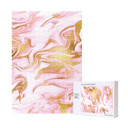 Gold Glitzer Pink,300 Teile Holzpuzzle Familienspiel Puzzle für Erwachsene und Jugendliche Gold Glitzer Pink,300 Teile Holzpuzzle Familienspiel Puzzle für Erwachsene und Jugendliche von YWSOTRE