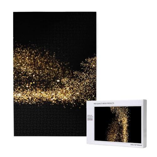 Gold-Schwarz-Sand-Druck,1000 Teile Holzpuzzle Familienspiel Puzzle für Erwachsene und Jugendliche Gold-Schwarz-Sand-Druck,1000 Teile Holzpuzzle Familienspiel Puzzle für Erwachsene und Jugendliche von YWSOTRE