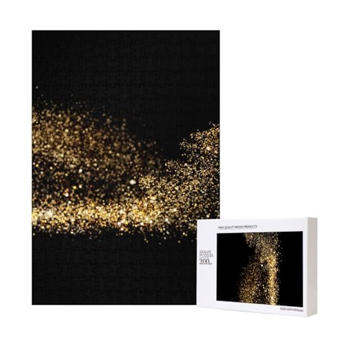 Gold-Schwarz-Sand-Druck,300 Teile Holzpuzzle Familienspiel Puzzle für Erwachsene und Jugendliche Gold-Schwarz-Sand-Druck,300 Teile Holzpuzzle Familienspiel Puzzle für Erwachsene und Jugendliche von YWSOTRE