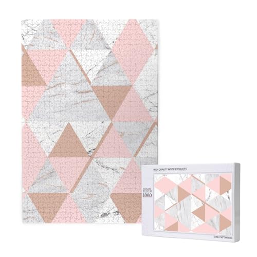 Grauer und rosafarbener Marmordiamant aus Roségold,1000 Teile Holzpuzzle Familienspiel Puzzle für Erwachsene und Jugendliche Grauer und rosafarbener Marmordiamant aus Roségold,1000 Teile Holzpuzzle Familienspiel Puzzle für Erwachsene und Jugendliche von YWSOTRE
