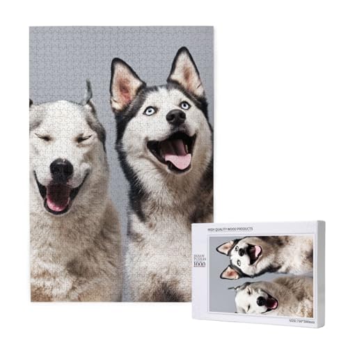 Husky-Druck,1000 Teile Holzpuzzle Familienspiel Puzzle für Erwachsene und Jugendliche Husky-Druck,1000 Teile Holzpuzzle Familienspiel Puzzle für Erwachsene und Jugendliche von YWSOTRE