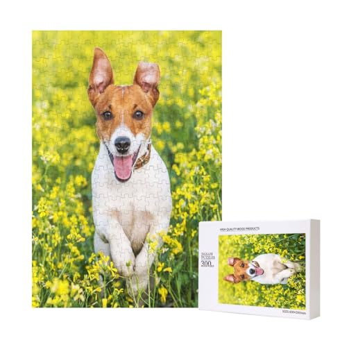 Jack Russell Blumenwiese,300 Teile Holzpuzzle Familienspiel Puzzle für Erwachsene und Jugendliche Jack Russell Blumenwiese,300 Teile Holzpuzzle Familienspiel Puzzle für Erwachsene und Jugendliche von YWSOTRE