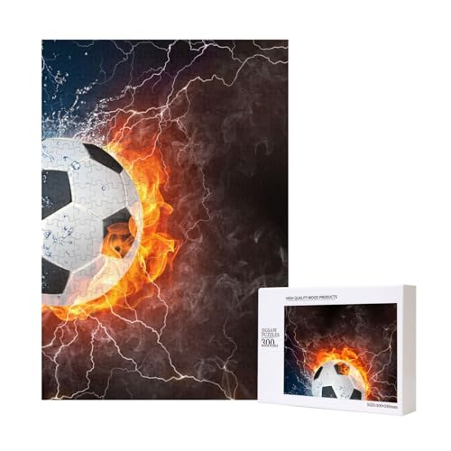 Kaltes Wasser Feuer Fußball,300 Teile Holzpuzzle Familienspiel Puzzle für Erwachsene und Jugendliche Kaltes Wasser Feuer Fußball,300 Teile Holzpuzzle Familienspiel Puzzle für Erwachsene und Jugendliche von YWSOTRE