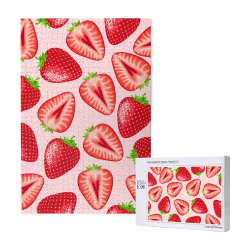 Kawaii Rosa Erdbeerdruck,1000 Teile Holzpuzzle Familienspiel Puzzle für Erwachsene und Jugendliche Kawaii Rosa Erdbeerdruck,1000 Teile Holzpuzzle Familienspiel Puzzle für Erwachsene und Jugendliche von YWSOTRE