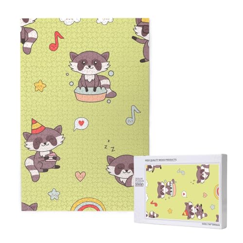 Kawaii Waschbär süß,1000 Teile Holzpuzzle Familienspiel Puzzle für Erwachsene und Jugendliche Kawaii Waschbär süß,1000 Teile Holzpuzzle Familienspiel Puzzle für Erwachsene und Jugendliche von YWSOTRE