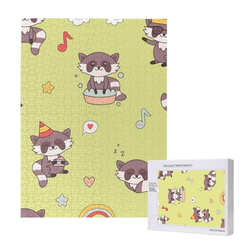 Kawaii Waschbär süß,500 Teile Holzpuzzle Familienspiel Puzzles für Erwachsene und Jugendliche Kawaii Waschbär süß,500 Teile Holzpuzzle Familienspiel Puzzles für Erwachsene und Jugendliche von YWSOTRE