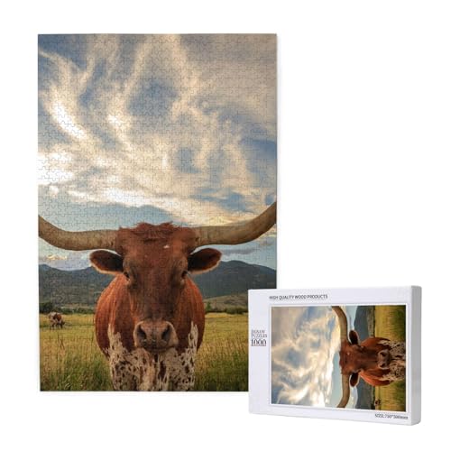 Kuh Tier drucken,1000 Teile Holzpuzzle Familienspiel Puzzle für Erwachsene und Jugendliche Kuh Tier drucken,1000 Teile Holzpuzzle Familienspiel Puzzle für Erwachsene und Jugendliche von YWSOTRE