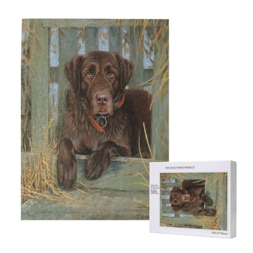 Labrador Hund Lab Schokolade,500 Teile Holzpuzzle Familienspiel Puzzles für Erwachsene und Jugendliche Labrador Hund Lab Schokolade,500 Teile Holzpuzzle Familienspiel Puzzles für Erwachsene und Jugendliche von YWSOTRE