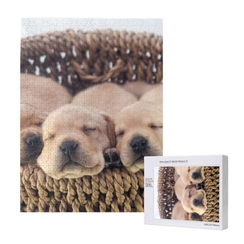 Labradors Kleine Welpen Golden Retriever,500 Teile Holzpuzzle Familienspiel Puzzles für Erwachsene und Jugendliche Labradors Kleine Welpen Golden Retriever,500 Teile Holzpuzzle Familienspiel Puzzles für Erwachsene und Jugendliche von YWSOTRE