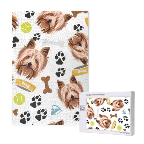 Lächelnder Hund Yorkshire Terrier,1000 Teile Holzpuzzle Familienspiel Puzzle für Erwachsene und Jugendliche Lächelnder Hund Yorkshire Terrier,1000 Teile Holzpuzzle Familienspiel Puzzle für Erwachsene und Jugendliche von YWSOTRE