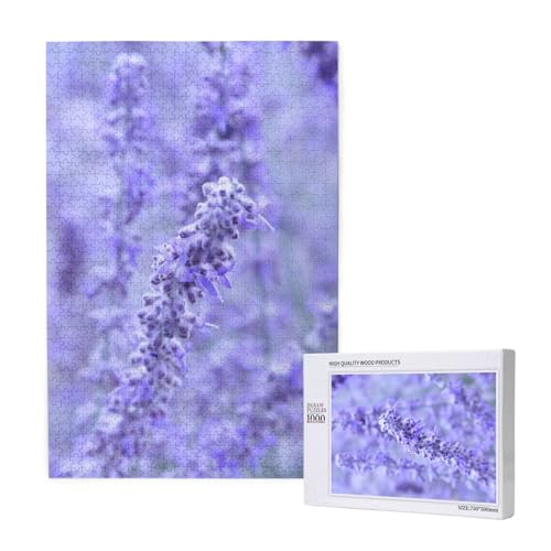 Lavendelfarbene Blumen,1000 Teile Holzpuzzle Familienspiel Puzzle für Erwachsene und Jugendliche Lavendelfarbene Blumen,1000 Teile Holzpuzzle Familienspiel Puzzle für Erwachsene und Jugendliche von YWSOTRE