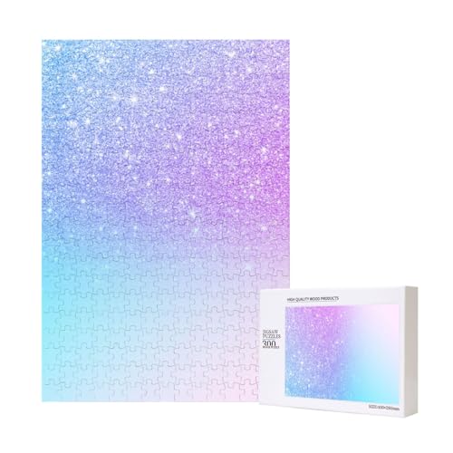 Lila Pink Glitzer Ombre Blau Farbverlauf,300 Teile Holzpuzzle Familienspiel Puzzle für Erwachsene und Jugendliche Lila Pink Glitzer Ombre Blau Farbverlauf,300 Teile Holzpuzzle Familienspiel Puzzle für Erwachsene und Jugendliche von YWSOTRE