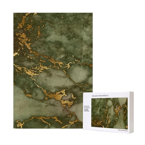 Luxuriöser grüner und Goldener Marmor,300 Teile Holzpuzzle Familienspiel Puzzle für Erwachsene und Jugendliche Luxuriöser grüner und Goldener Marmor,300 Teile Holzpuzzle Familienspiel Puzzle für Erwachsene und Jugendliche von YWSOTRE