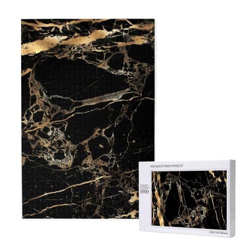 Marmor Schwarz Gold,1000 Teile Holzpuzzle Familienspiel Puzzle für Erwachsene und Jugendliche Marmor Schwarz Gold,1000 Teile Holzpuzzle Familienspiel Puzzle für Erwachsene und Jugendliche von YWSOTRE