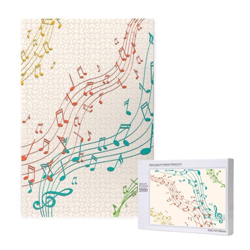 Musik Bunte Noten,1000 Teile Holzpuzzle Familienspiel Puzzle für Erwachsene und Jugendliche Musik Bunte Noten,1000 Teile Holzpuzzle Familienspiel Puzzle für Erwachsene und Jugendliche von YWSOTRE