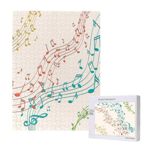 Musik Bunte Noten,500 Teile Holzpuzzle Familienspiel Puzzles für Erwachsene und Jugendliche Musik Bunte Noten,500 Teile Holzpuzzle Familienspiel Puzzles für Erwachsene und Jugendliche von YWSOTRE