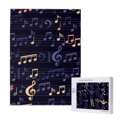 Musik-Nahtloses-Muster,500 Teile Holzpuzzle Familienspiel Puzzles für Erwachsene und Jugendliche Musik-Nahtloses-Muster,500 Teile Holzpuzzle Familienspiel Puzzles für Erwachsene und Jugendliche von YWSOTRE